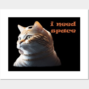 cat need space Posters and Art